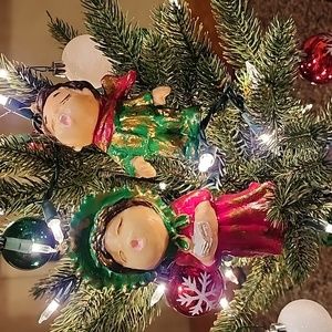 Vintage Caroler Plastic Ornament